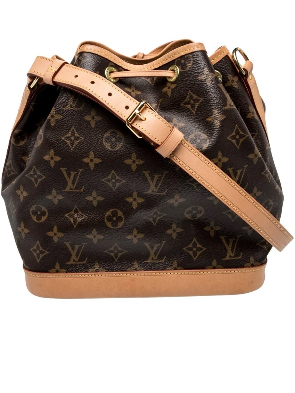 Louis Vuitton | LV Monogram Noé Drawstring Bucket Bag in Brown/Tan - Picture 4 of 16